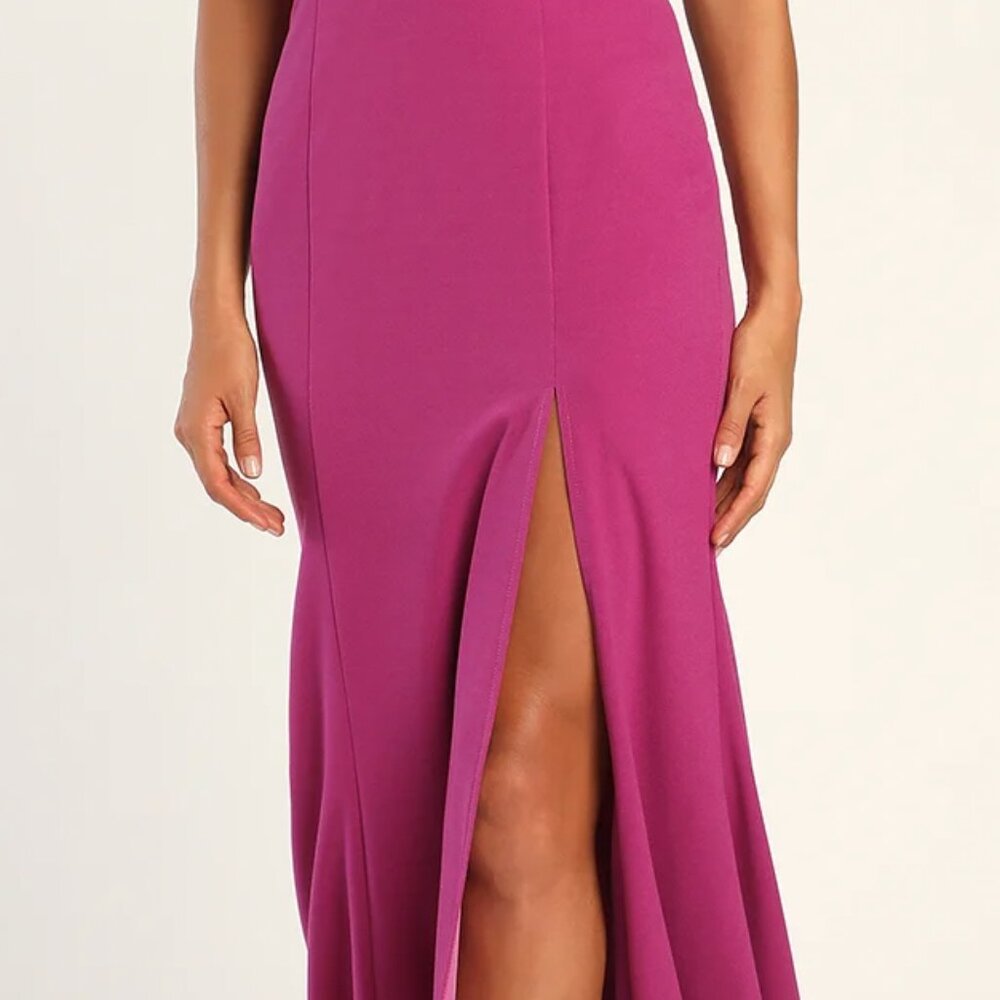 Lulus All For The Romance Magenta Backless Mermaid Maxi Dress Pink - Size XS - Picture 2 of 5